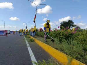 “Alcaldía de Maracaibo desmaleza vía al Aeropuerto La Chinita para mejorar ornato y seguridad vial”
